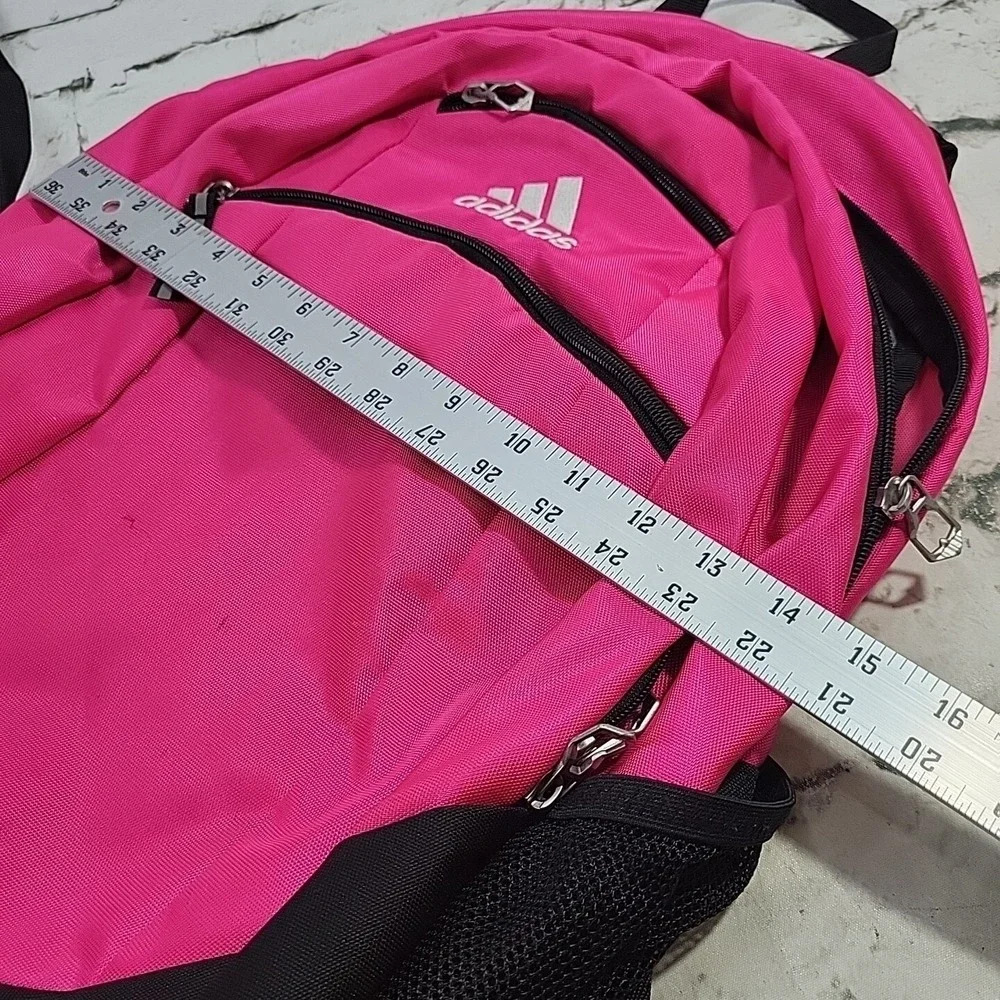 Adidas Pink Backpack Girls School Bag Multi Compartment Pockets - Picture 12 of 12